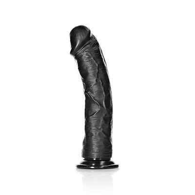 Real Rock - Curved Realistic Dildo with Suction Cup 9 inches - Black